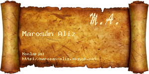 Marosán Aliz névjegykártya